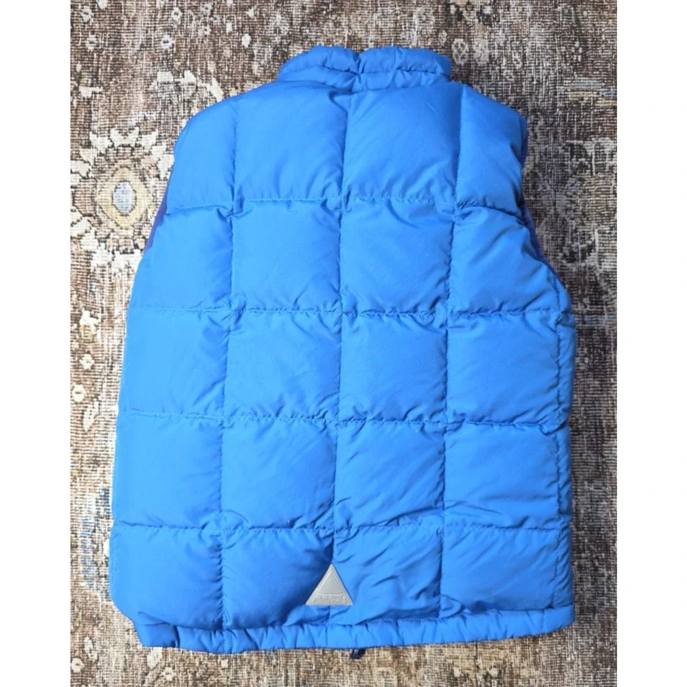 L.L. Bean Kids Reversible Goose Down Vest Blue Youth 14/16 Warm Winter Jacket